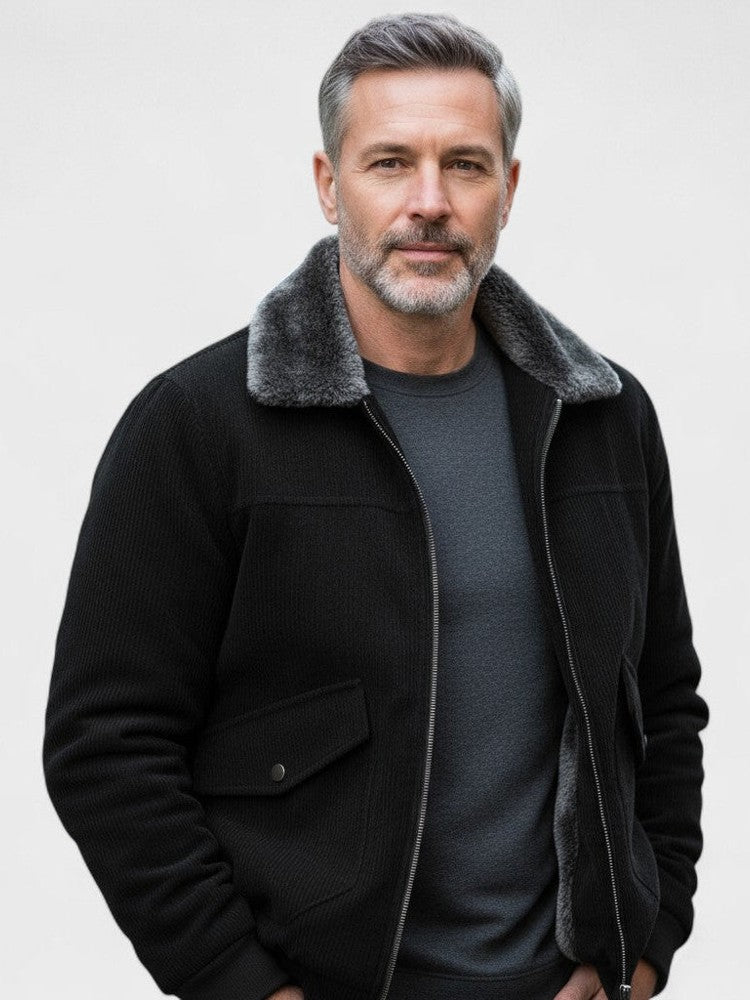 Norbert™ | Bomber Jacket with Faux Fleece Collar