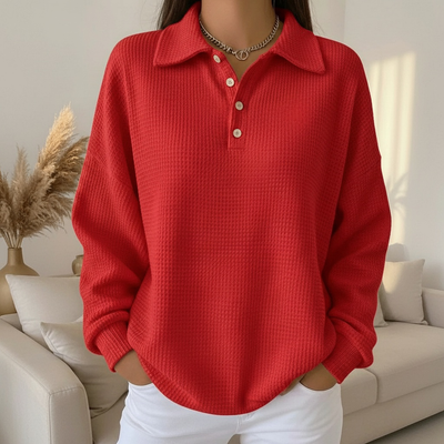 Ava | Soft Knit Polo Sweater