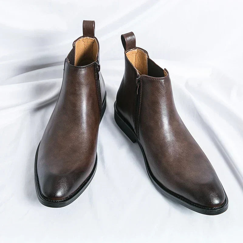 Cooper | Zippered Orthopedic Leather Chelsea Boots