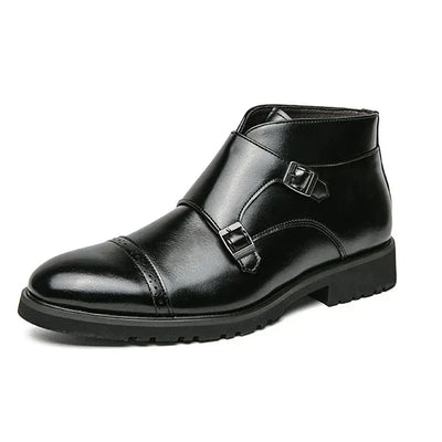 Darell | Double Monk Strap Orthopedic Leather Boots