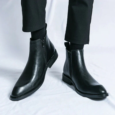 Cooper | Zippered Orthopedic Leather Chelsea Boots