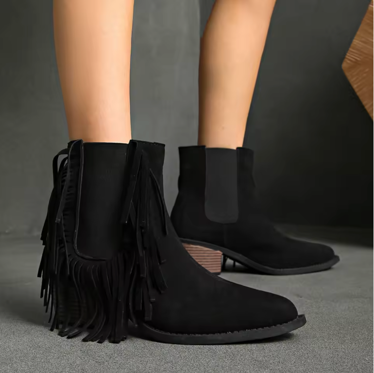 Victoria® | Luxury Fringe Ankle Boots