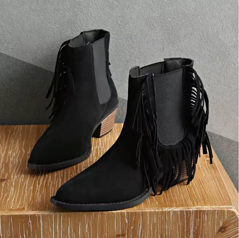 Victoria® | Luxury Fringe Ankle Boots